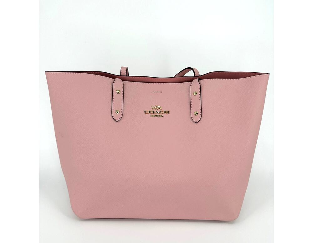 Coach Town Tote Polished Pebble Leather Blossom Pink NWT 72673